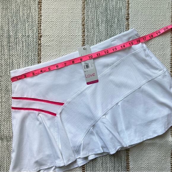 Lucky in Love Mesh Love White Standard Length Tennis Skort Women’s Size Large - Picture 3 of 11